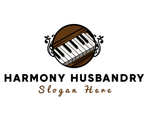 Ornate Music Piano Keys logo design