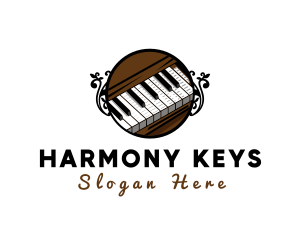Pianist - Ornate Music Piano Keys logo design