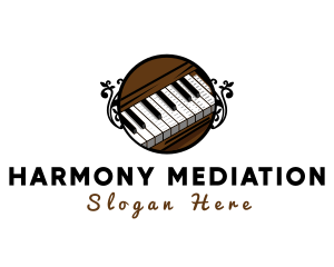 Ornate Music Piano Keys logo design