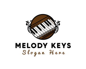Piano - Ornate Music Piano Keys logo design