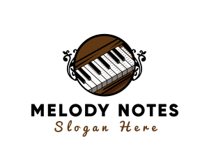 Notes - Ornate Music Piano Keys logo design