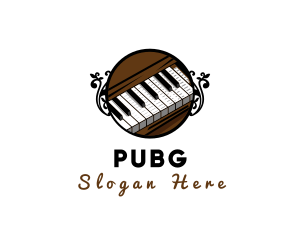 Ornate Music Piano Keys logo design