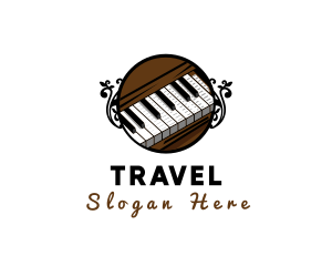 Ornate Music Piano Keys logo design
