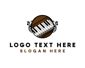 Pianist - Ornate Music Piano Keys logo design