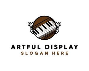 Ornate Music Piano Keys logo design