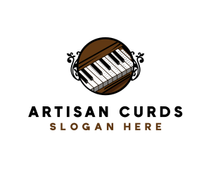 Ornate Music Piano Keys logo design