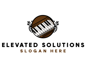 Ornate Music Piano Keys logo design