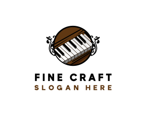 Ornate Music Piano Keys logo design