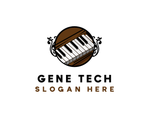 Ornate Music Piano Keys logo design