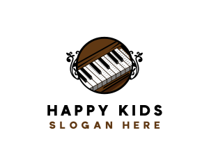 Ornate Music Piano Keys logo design