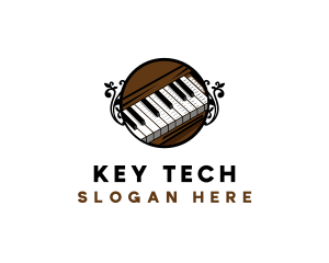 Ornate Music Piano Keys logo design