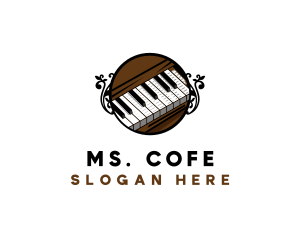 Ornate Music Piano Keys logo design