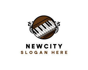 Ornate Music Piano Keys logo design