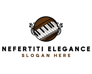 Ornate Music Piano Keys logo design