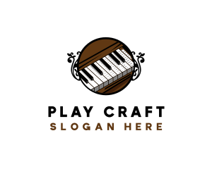 Ornate Music Piano Keys logo design