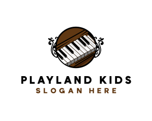 Ornate Music Piano Keys logo design