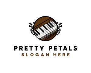 Ornate Music Piano Keys logo design