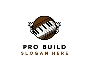 Ornate Music Piano Keys logo design