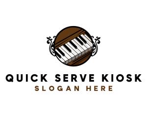 Ornate Music Piano Keys logo design