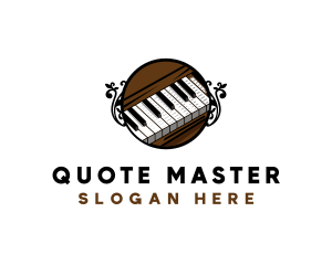 Ornate Music Piano Keys logo design