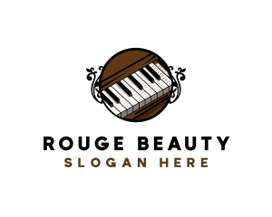 Ornate Music Piano Keys logo design