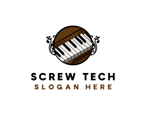 Ornate Music Piano Keys logo design