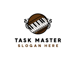 Ornate Music Piano Keys logo design