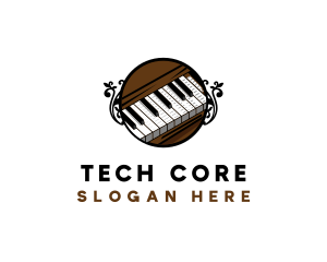 Ornate Music Piano Keys logo design