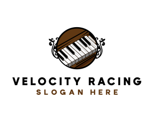 Ornate Music Piano Keys logo design