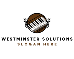 Ornate Music Piano Keys logo design