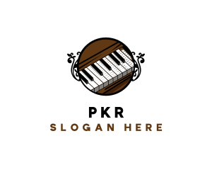 Ornate Music Piano Keys logo design