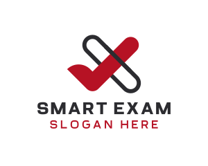 Exam - Examination Check Letter X logo design