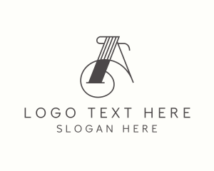 Theatre - Line Geometric Artist Letter A logo design