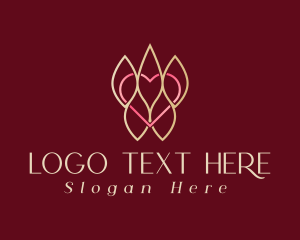Leaf - Gold Luxury Heart logo design