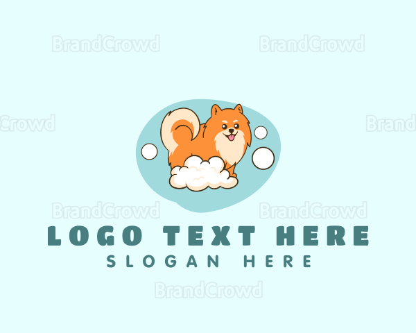 Cute Pet Dog Bubble Logo