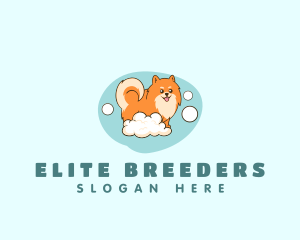 Cute Pet Dog Bubble  logo design