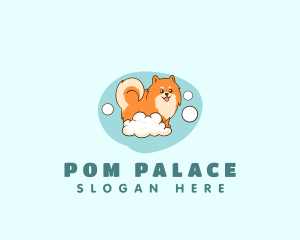 Pomeranian - Cute Pet Dog Bubble logo design