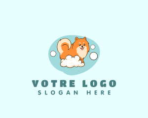 Hound - Cute Pet Dog Bubble logo design
