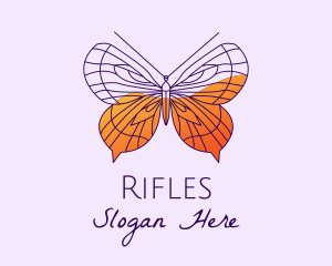 Purple Elegant Butterfly  Logo
