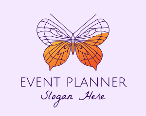 Purple Elegant Butterfly  Logo