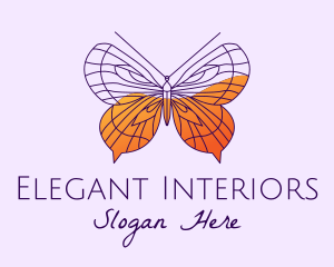 Purple Elegant Butterfly  logo design