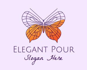 Purple Elegant Butterfly  logo design