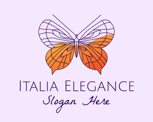 Purple Elegant Butterfly  logo design