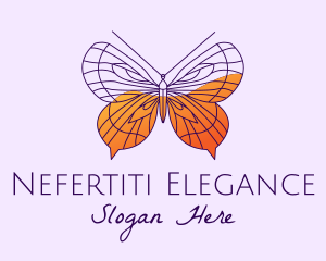 Purple Elegant Butterfly  logo design