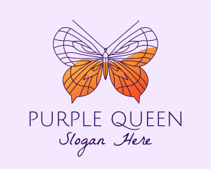 Purple Elegant Butterfly  logo design