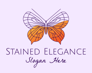 Purple Elegant Butterfly  logo design