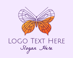 Purple Elegant Butterfly  logo design
