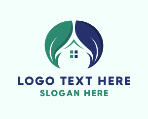 Green House - Eco Home Leaf logo design