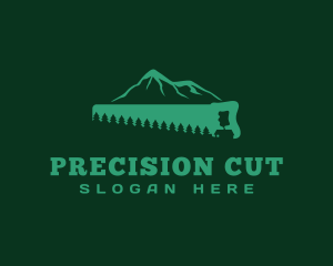 Handsaw - Saw Forest Mountainside logo design