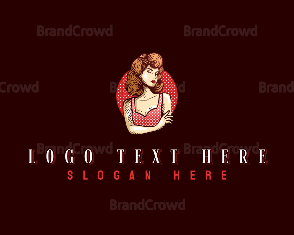 Retro Pinup Woman Logo